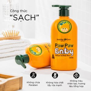 Sữa Tắm Gội 2 Trong 1 Cho Bé Healthy Care Paw Paw Baby 500ml